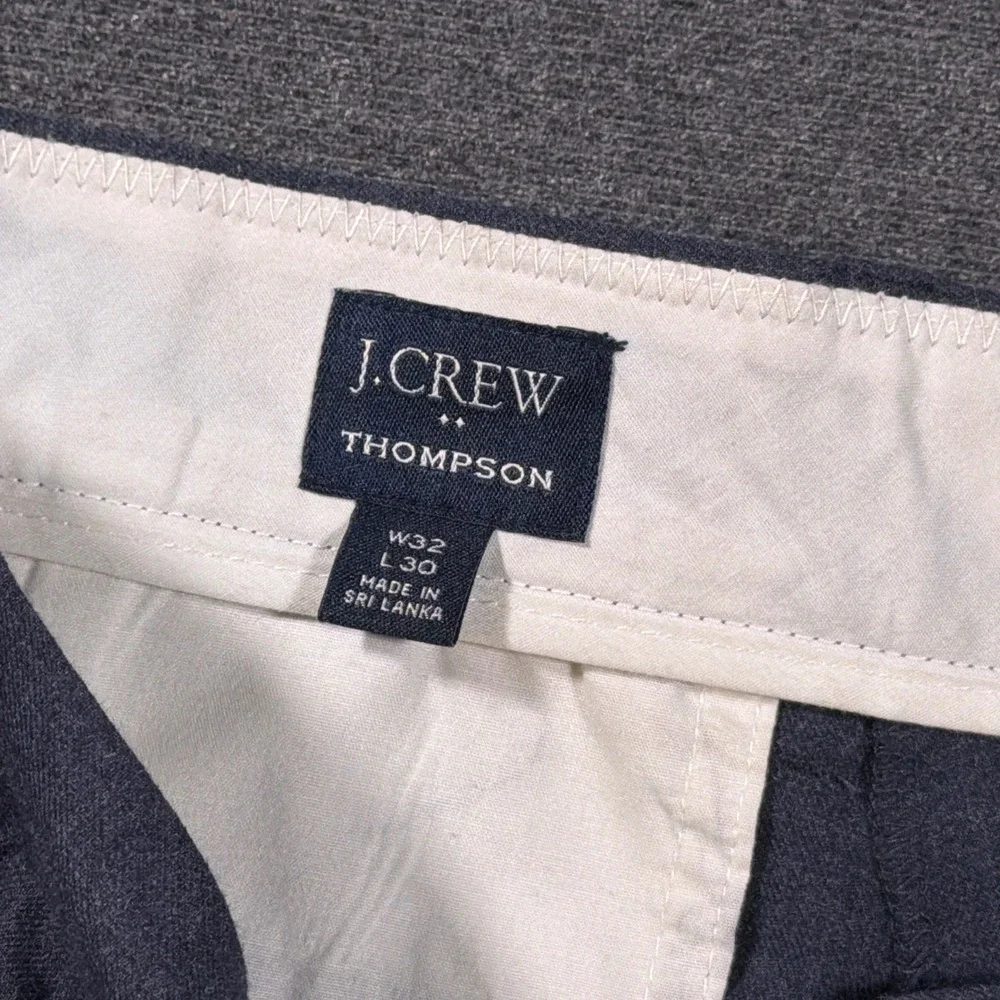 J.Crew Thompson Pants Men 32x30 Blue Tapered Cotton Chino Dress Slacks Casual